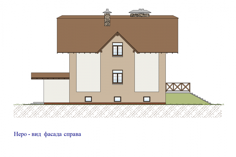 Неро дуплекс - вид фасада справа