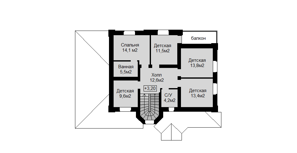 План второго этажа для многодетной семьи