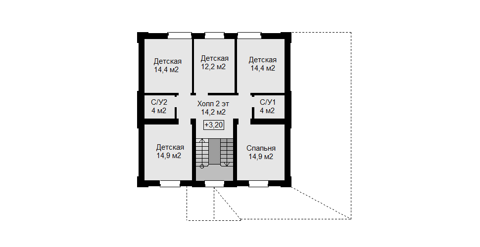 План второго этажа для многодетной семьи