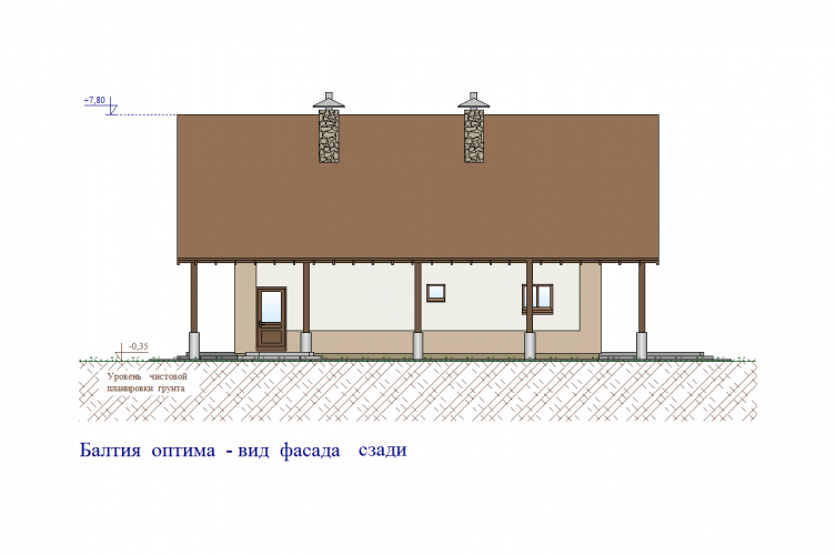 Вид фасада сзади