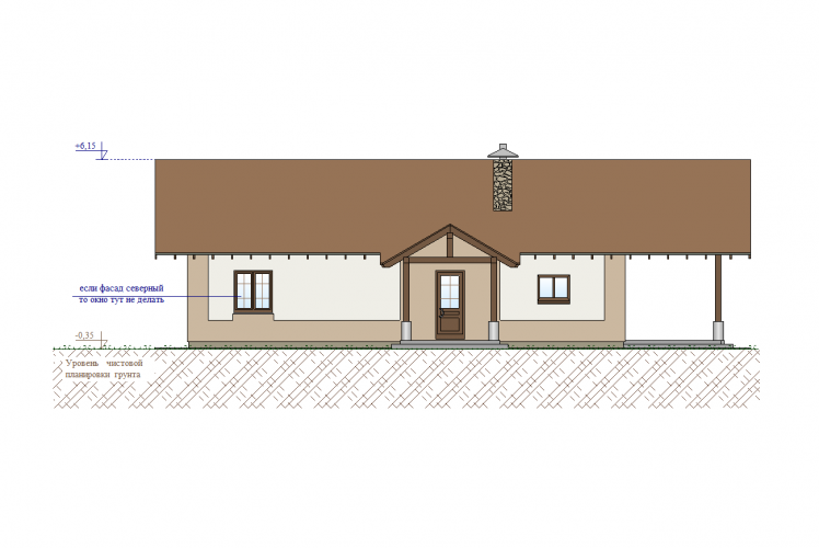 Вид фасада сзади