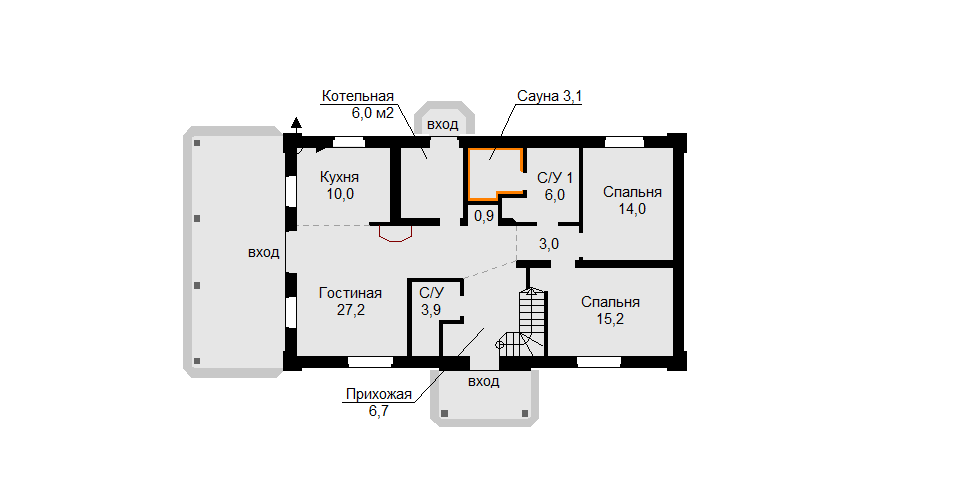 План первого этажа